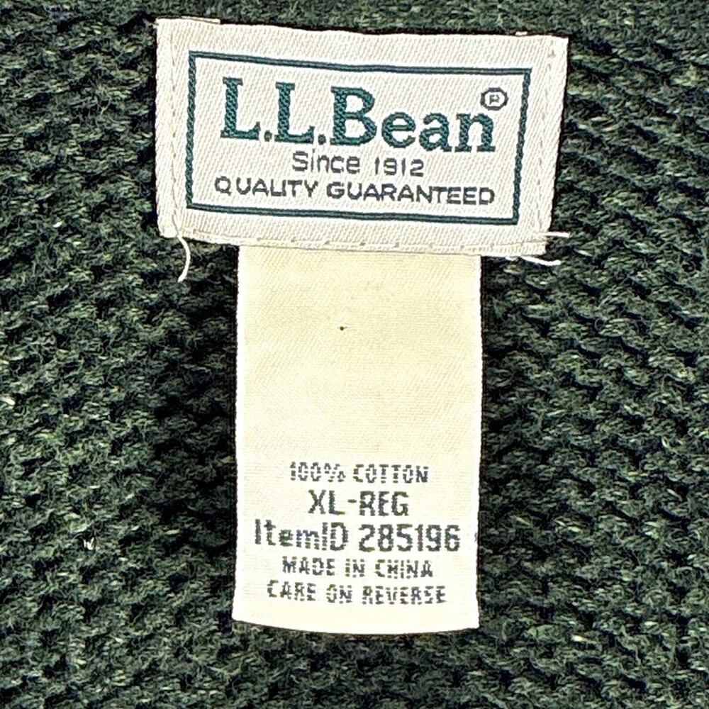 VTG LL Bean Sweater Mens XL Green Henley Fisherman Classic Preppy Heritage Cabin - Picture 8 of 8